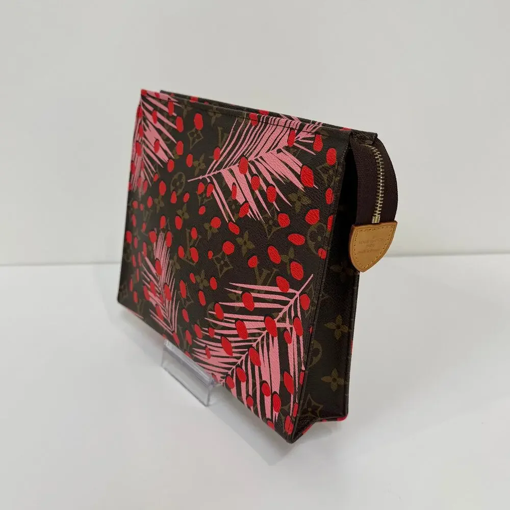 Louis Vuitton Monogram Jungle Dots Toiletry Pouch 26 Limited Edition LV Logo Bag